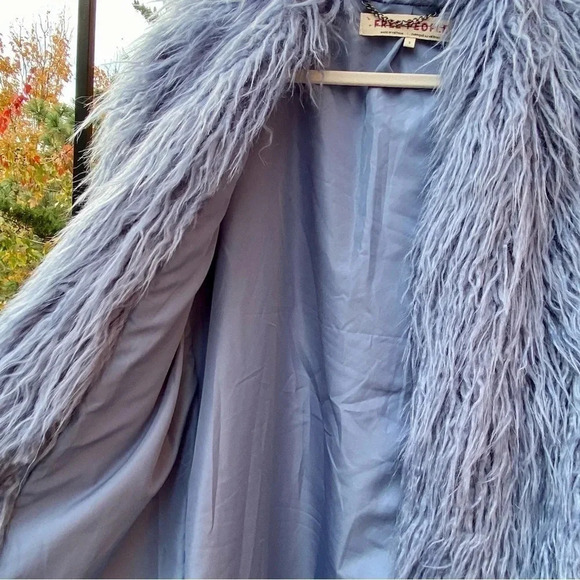 NWT Free People Renata Fur Jacket Blue Taylor Swift - Picture 9 of 16